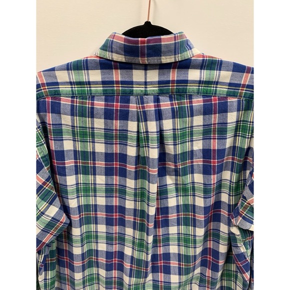 Ralph Lauren Shirt Mens Medium Blue Red Plaid Blaire Long‎ Sleeve Button Down - Picture 8 of 12